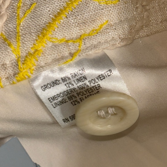 Antonio Melani Alexa Soutache Embroidered Linen Blend Wide Leg Pants NWT 6 - Picture 11 of 14